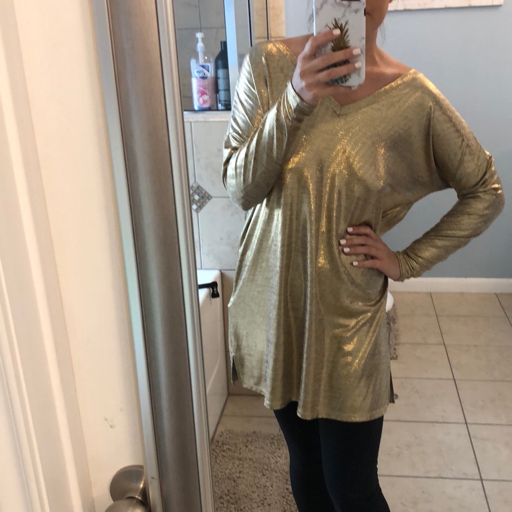 Gold shimmery tunic dress